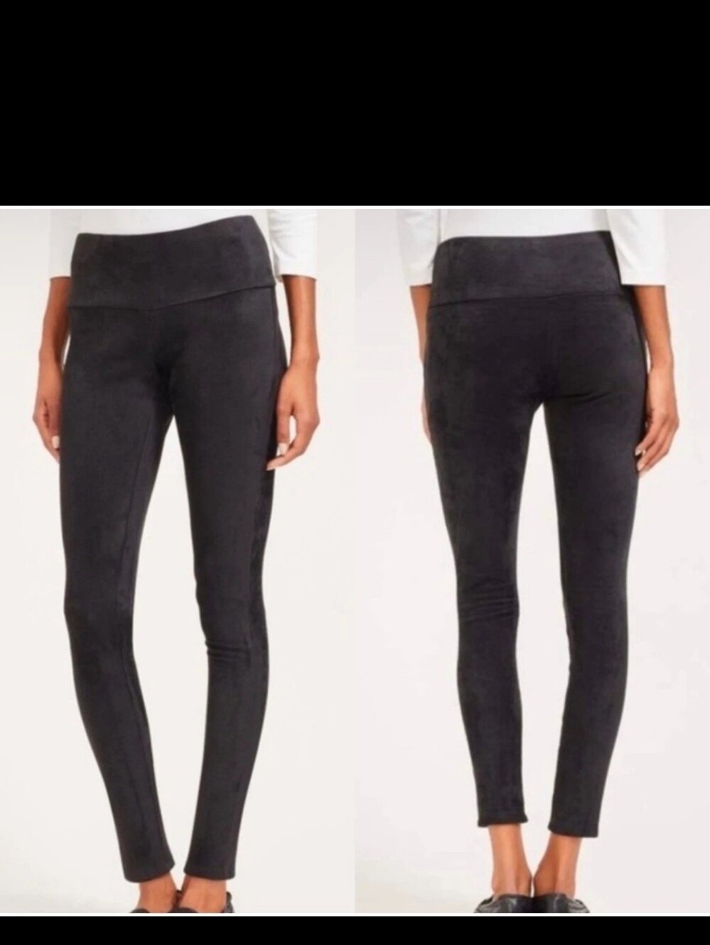 Like New J. McLaughlin Jet Black Sz Small Lori Faux Suede Skinny Leggings Pants